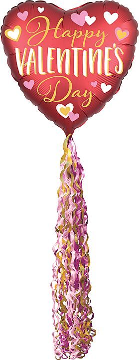 HVD Lined with Gold Tassel - 84" Helium Filled Foil Balloon, Ribbon