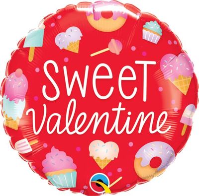 Sweet Valentine - 18" Helium Filled Foil Balloon, Ribbon