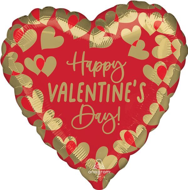 Golden HVD  - 17" Helium Filled Foil Balloon, Ribbon