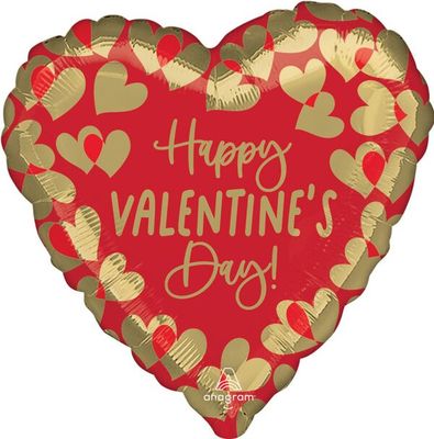 Golden HVD  - 17" Helium Filled Foil Balloon, Ribbon