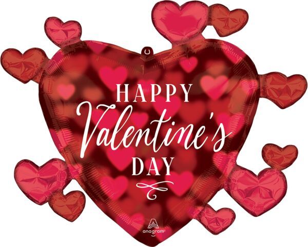 Valentine Romantic Glow - 29" Helium Filled Foil Balloon, Ribbon