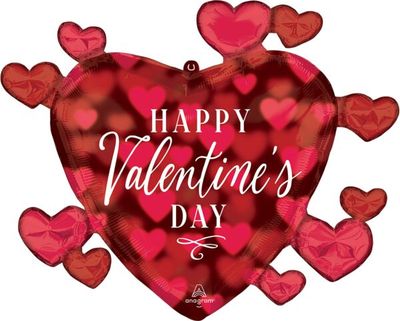 Valentine Romantic Glow - 29" Helium Filled Foil Balloon, Ribbon