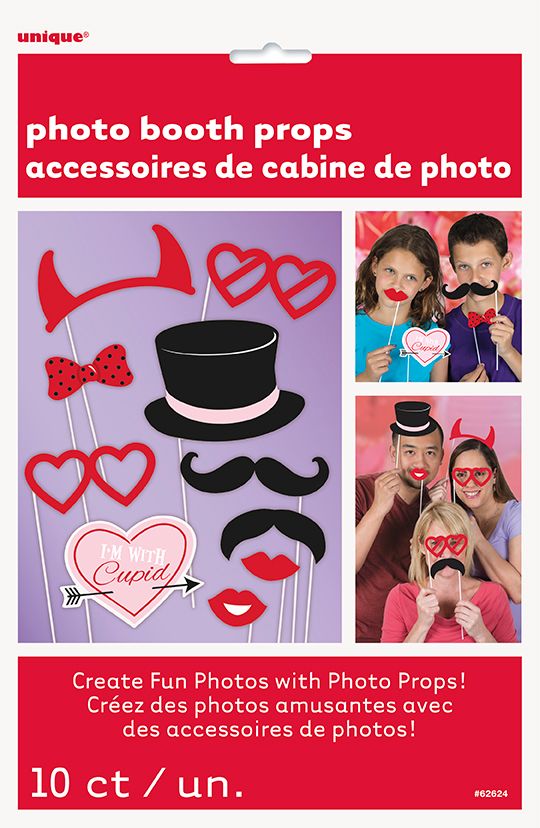 Valentines Day Photo Booth Props 10ct