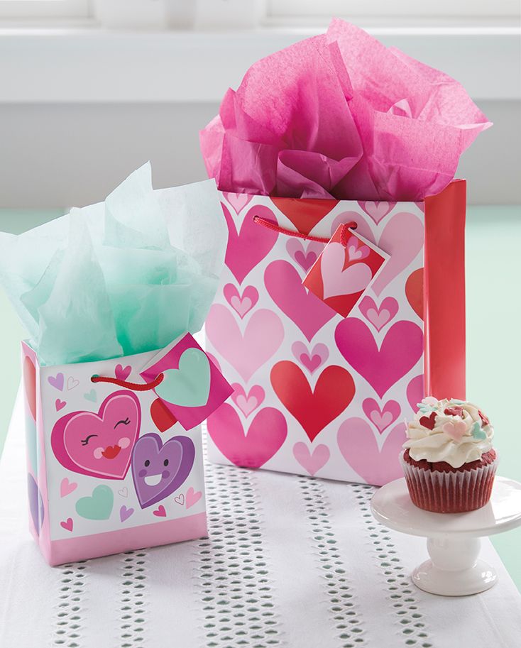 Red &amp; Pink Hearts Valentine Medium Gift Bag