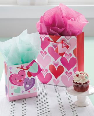 Red &amp; Pink Hearts Valentine Medium Gift Bag