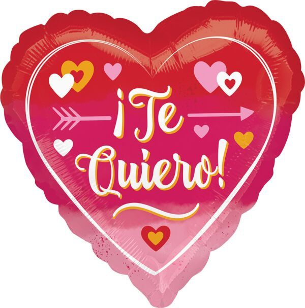 Ombre Te Quiero - 17&quot; Helium Filled Foil Balloon, Ribbon