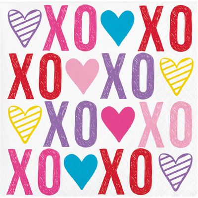 Valentine's Symbol's Beverage Napkins 16 Ct