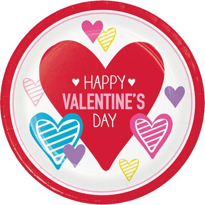 Valentine's Symbol's Dinner 9" Plates 8 Ct