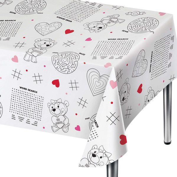 Valentine's Day Activity Paper Tablecover 54" x 88"