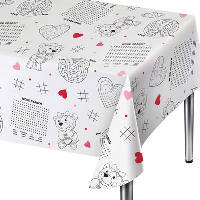Valentine's Day Activity Paper Tablecover 54" x 88"