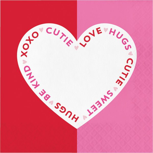 Valentine&#39;s Textures Luncheon Napkin 16 Ct