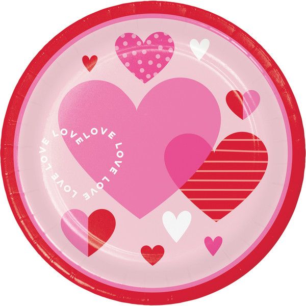 Valentine&#39;s Textures Dinner Plate 9&quot; 8 Ct