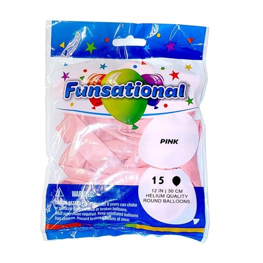 Funsational Pink 12&quot; - , Count: 15 Ct