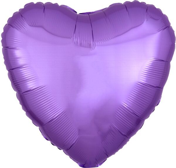 Pearl Lavender Heart - 17&quot; Helium Filled Foil Balloon, Ribbon