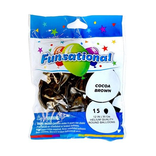 Funsational Cocoa Brown 12&quot; - , Count: 15 Ct