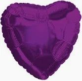 Purple Heart - 18&quot; Helium Filled Foil Balloon, Ribbon