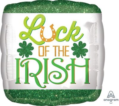 Luck of the Irish - 17&quot; Helium Filled Foil Balloon, Ribbon