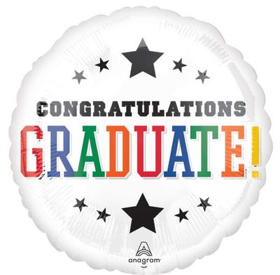 Congratulations Graduation Brights - 28&quot; Helium Filled Foil Balloon, Ribbon