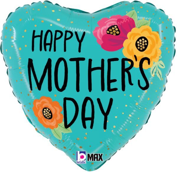 Fresh Flowers Mother&#39;s Day - 18&quot; Helium Filled Foil Balloon, Ribbon