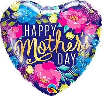 HDM Colorful Peonies - 18&quot; Helium Filled Foil Balloon, Ribbon