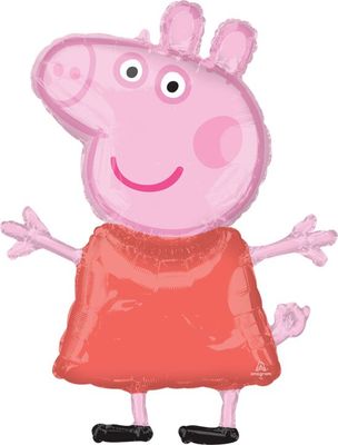 Peppa Pig - 32&quot; Helium Filled Foil Shaped Balloon, Ribbon