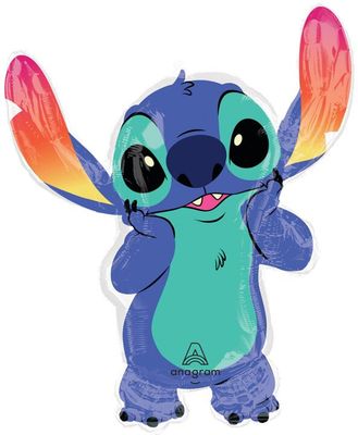 Stitch - 33&quot; Helium Filled Foil Shaped Balloon, Ribbon