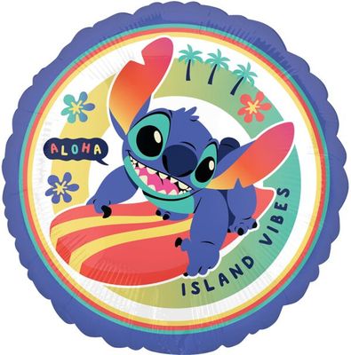 Stitch - 17&quot; Helium Filled Foil Shaped Balloon, Ribbon