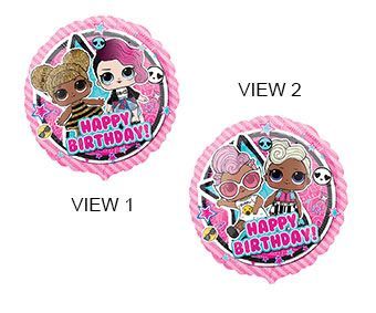LOL Surprise Birthday - 17&quot; Helium Filled Foil Shaped Balloon, Ribbon