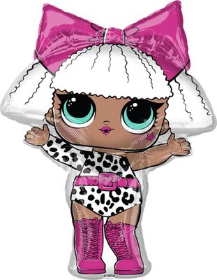LOL Surprise Diva - 34&quot; Helium Filled Foil Shaped Balloon, Ribbon
