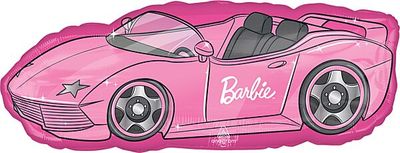 Barbie Roadster - 37&quot; Helium Filled Foil Shaped Balloon, Ribbon