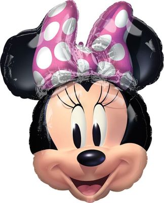 Minnie Mouse Forever - 26&quot; Helium Filled Foil Shaped Balloon, Ribbon