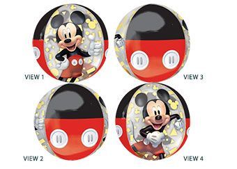 Mickey Mouse Forever Orbz- 15&quot; Helium Filled Foil Shaped Balloon, Ribbon
