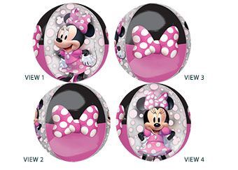 Minnie Mouse Forever Orbz - 15&quot; Helium Filled Foil Shaped Balloon, Ribbon