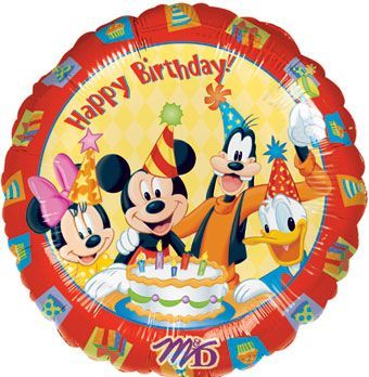 Mickey &amp; Friends Birthday - 17&quot; Helium Filled Foil Shaped Balloon, Ribbon