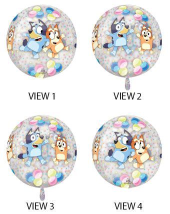 Bluey and Bingo Orbz- 15&quot; Helium Filled Foil Shaped Balloon, Ribbon