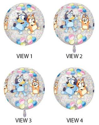 Bluey and Bingo Orbz- 15&quot; Helium Filled Foil Shaped Balloon, Ribbon