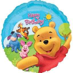 Pooh &amp; Friends Sunny Birthday - 17&quot; Helium Filled Foil Shaped Balloon, Ribbon