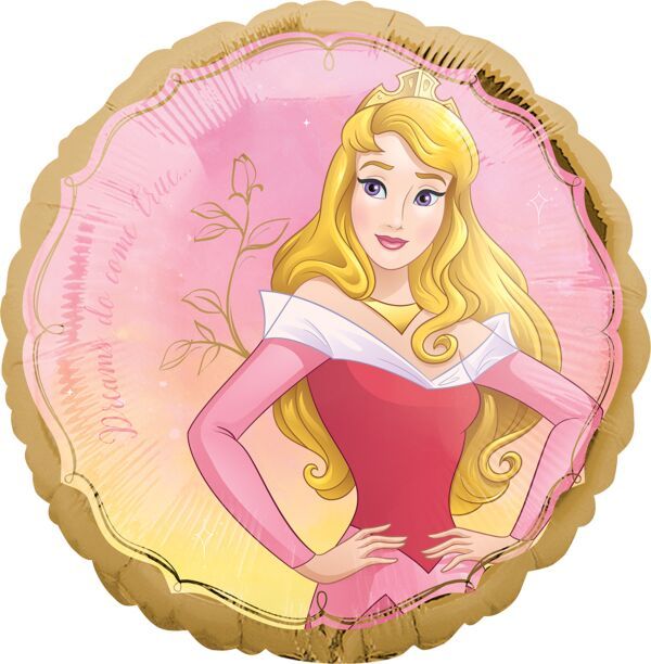 Aurora Once Upon Time - 17&quot; Helium Filled Foil Shaped Balloon, Ribbon