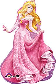Princess Sleeping Beauty - 34&quot; Helium Filled Foil Shaped Balloon, Ribbon