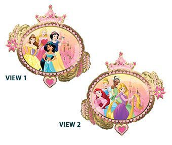 Princess Once Upon - 34&quot; Helium Filled Foil Shaped Balloon, Ribbon