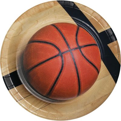 Sports Fanatic Basketball - 9&quot; Plates 8ct