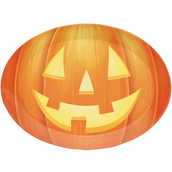 Oval Pumpkin Shaped Plastic Tray 10&quot; x 14&quot;