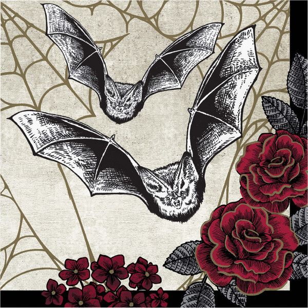 Creepy Characters Bats Luncheon Napkin 16ct