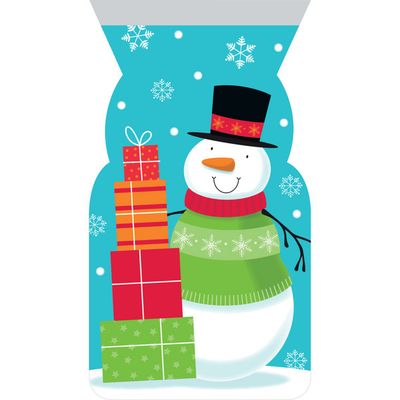 Cello Bags w/Zipper - Snowman 20ct