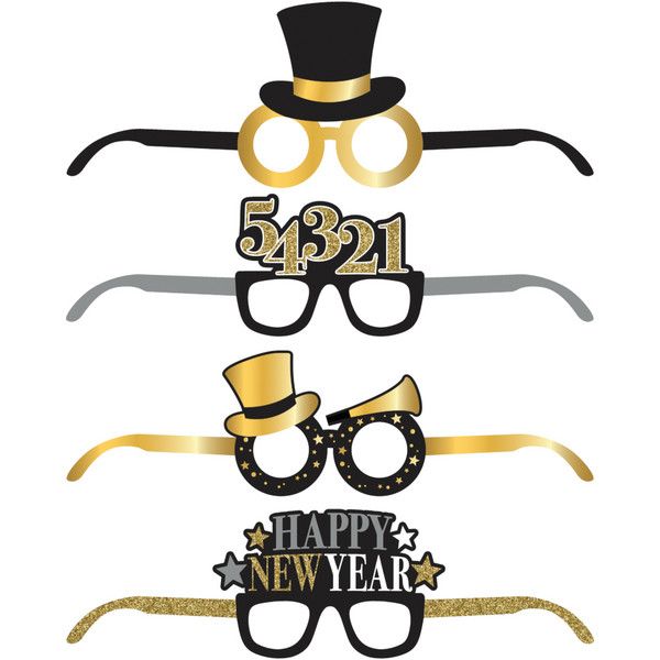 New Year Paper Glasses 4ct