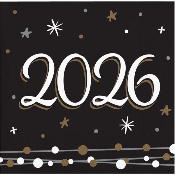 New Years Shimmer 2026 - Beverage Napkin 16ct