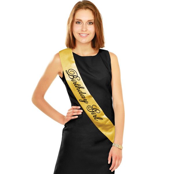 Birthday Girl - Black &amp; Gold Sash