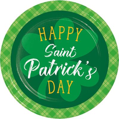 Shamrock &amp; Roll Dinner Plate 9" - 8Ct