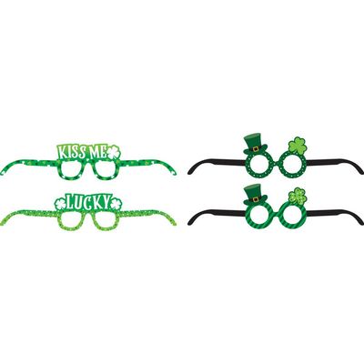 St. Patricks Glasses 4 Ct