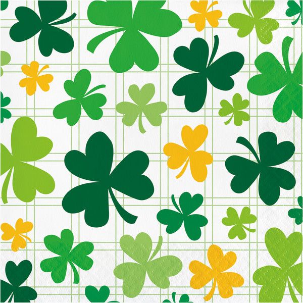 Shamrock &amp; Roll Luncheon Napkins - 16 Ct